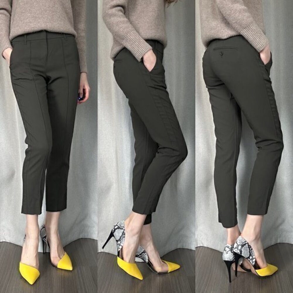 Vince Green Khaki Stitch Front Pants XS (0)